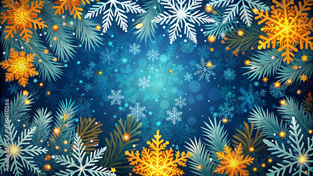 christmas background with snowflakes