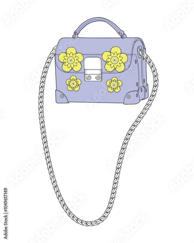 Handheld satchel bag vector design mockup template.