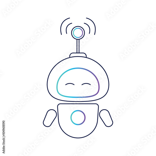 Vector icon, robot logo. Chat bot. Robot virtual assistance.