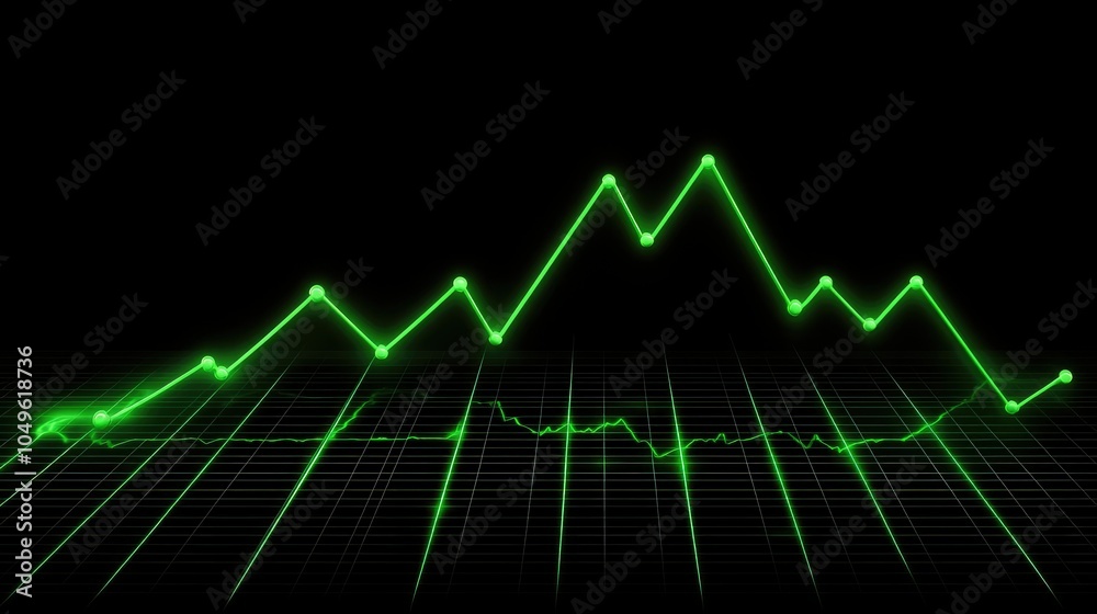 Dramatic Stock Market Graph on Screen Dramatic Stock Market Graph on Screen
