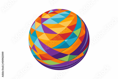 Striped ball toy icon colorfull