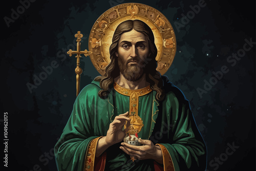 the sacred savior religion representation illustrator