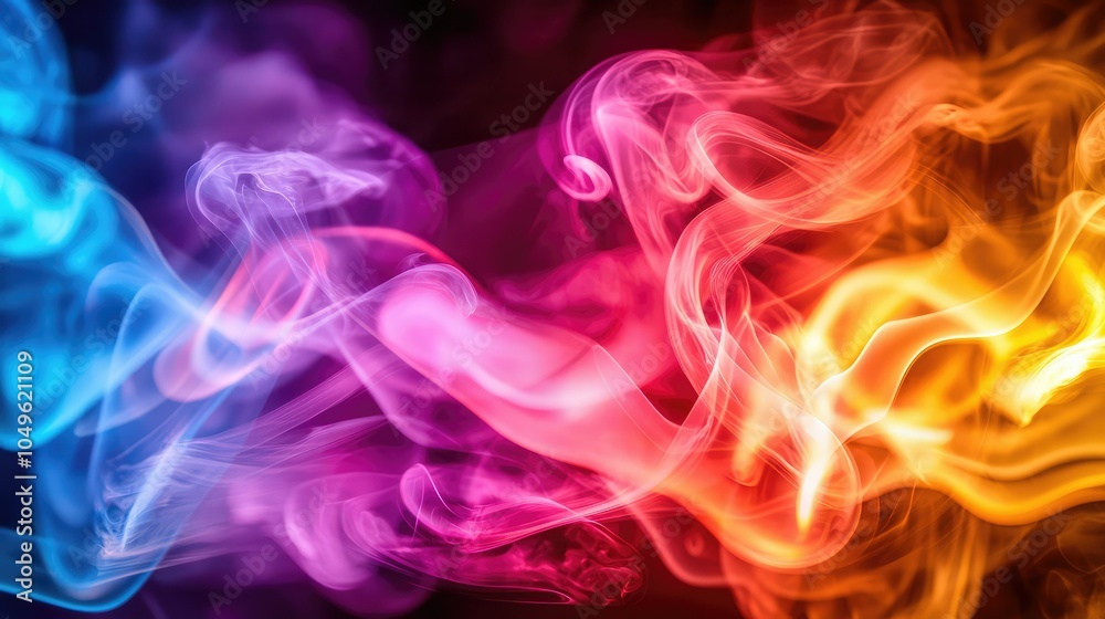 Fototapeta premium Colorful Smoke Trails in Vibrant Display