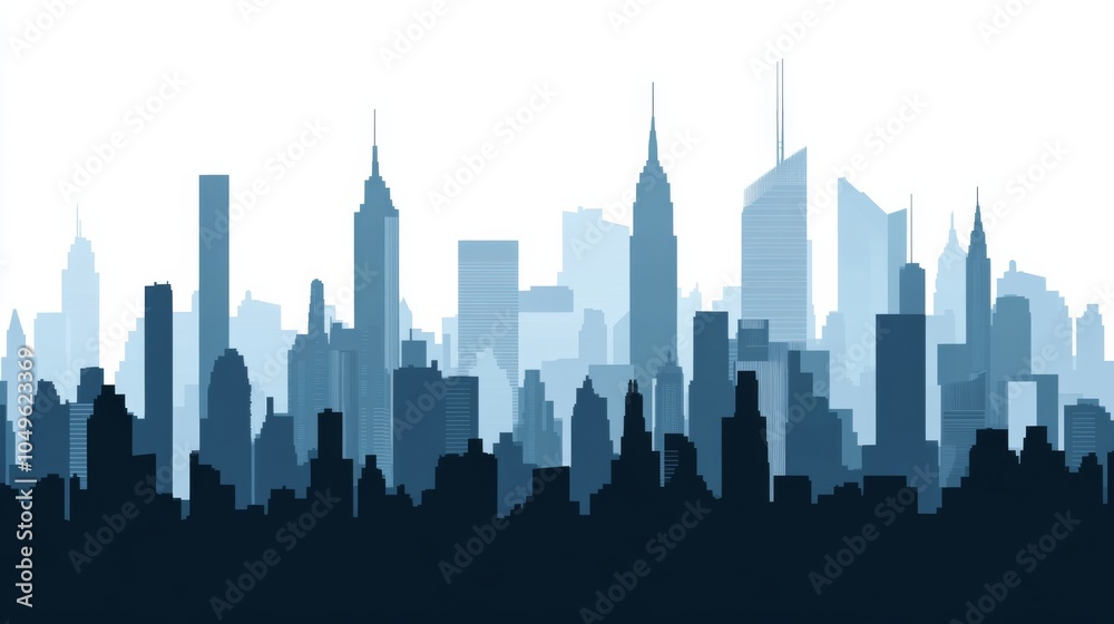Modern City Skyline with Clean Lines and Professional Staging Modern City Skyline with Clean Lines and Professional Staging
