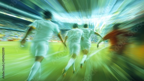 Wallpaper Mural Blurry Action on the Soccer Field Torontodigital.ca