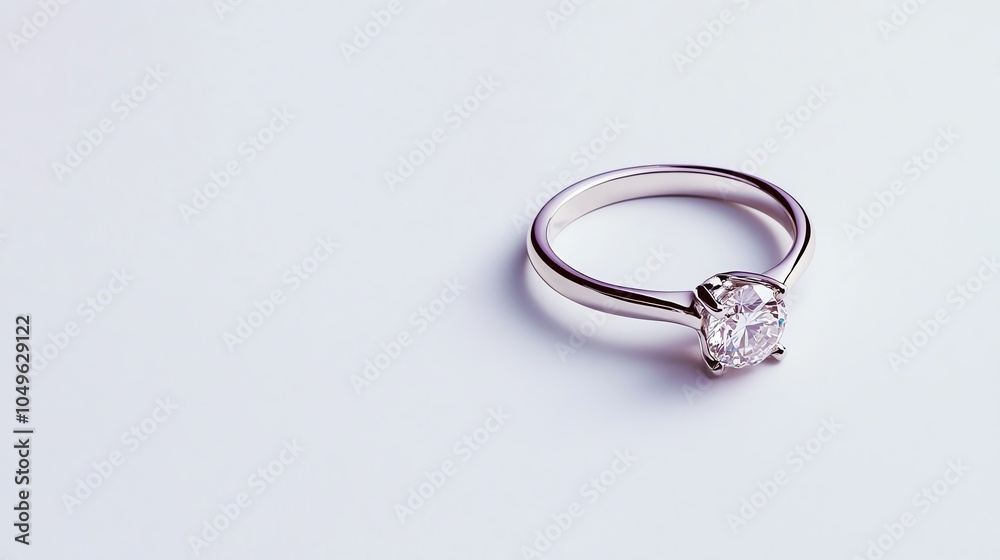 Elegant diamond engagement ring on white isolate background. Elegant diamond engagement ring on white isolate background.