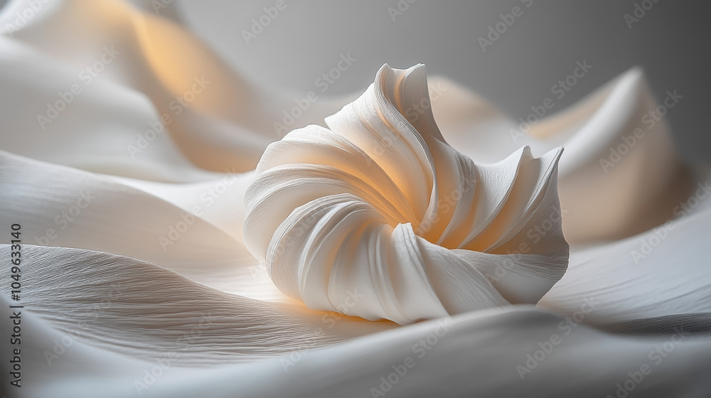 Spiral White Fabric with Layered Texture for Unique Design Spiral White Fabric with Layered Texture for Unique Design