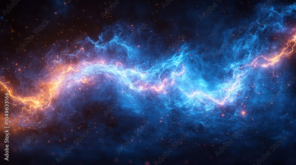 Dynamic Cosmic Swirl with Blue and Orange Tones for Abstract Space Art Dynamic Cosmic Swirl with Blue and Orange Tones for Abstract Space Art