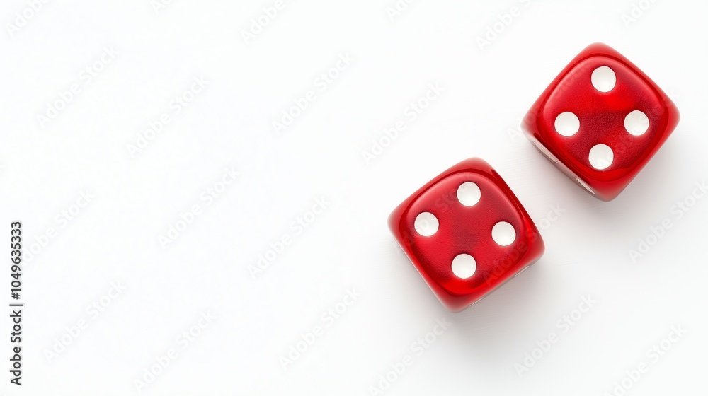 Two red dice on a white isolated background. Two red dice on a white isolated background.