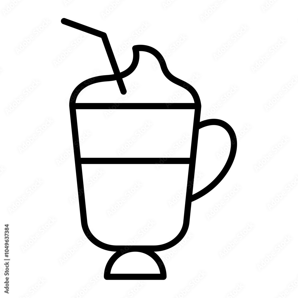 Obraz premium coffee glass outline icon