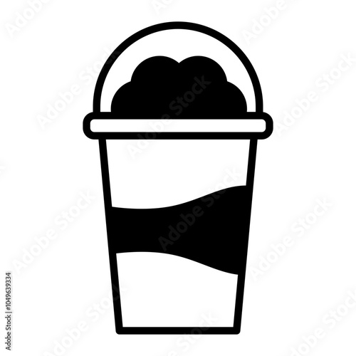 A takeaway coffee cup with a domed lid and whipped topping