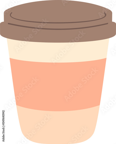 Cartoon paper coffee cup illustration.        