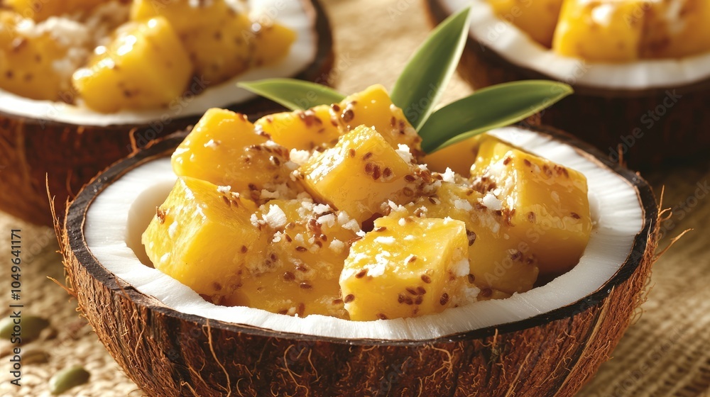 Tropical Mango Coconut Dessert Bowl Treats Tropical Mango Coconut Dessert Bowl Treats
