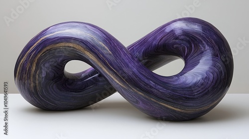 Obraz na płótnie A sculptural representation of infinity, featuring a smooth, purple design with gold accents. w salonie