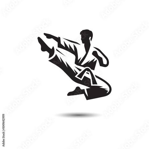 Martial Artist Logo Design Vector Illustration
