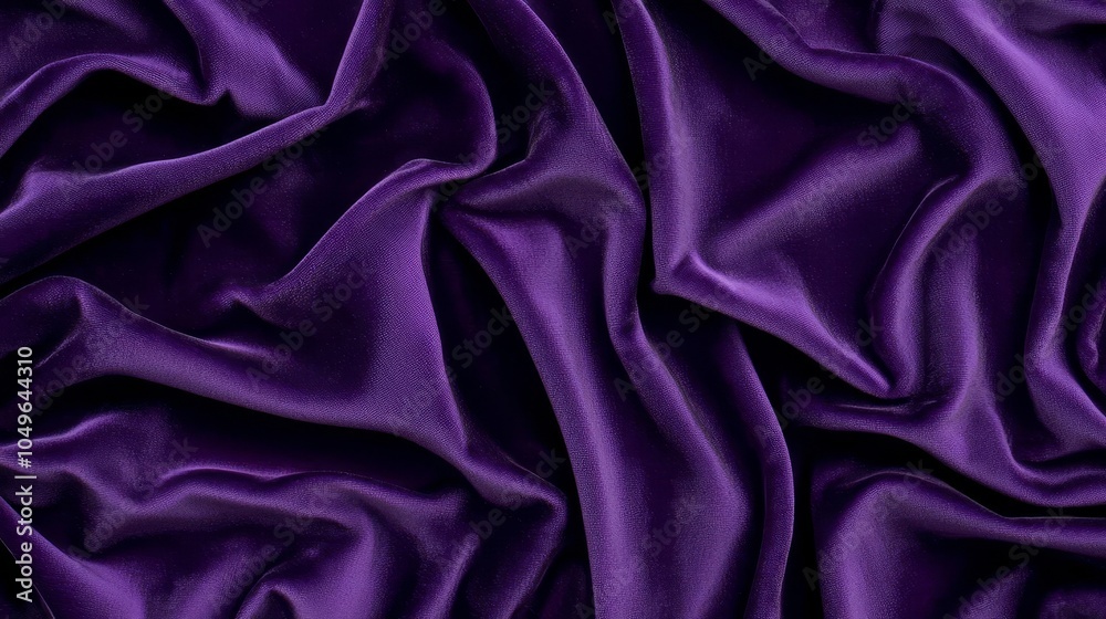 Obraz premium Lush, dark violet velvet drapes flowing gracefully, with soft, natural lighting that enhances the tactile, luxurious texture of the fabric and adds an element of classic elegance