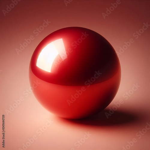 Shiny 3D red glass sphere with light reflections and transparent glossy effect photo