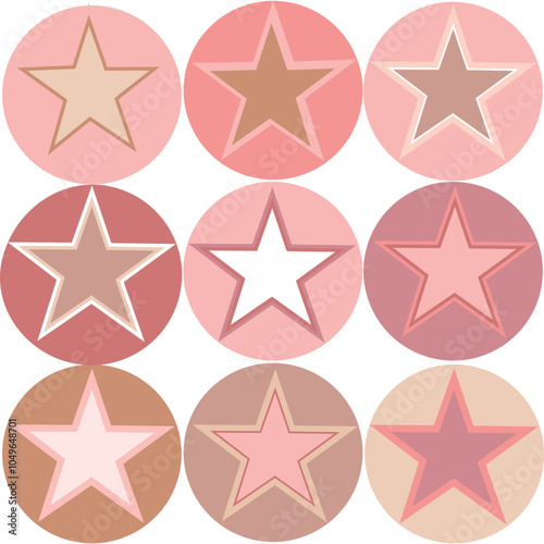 Geometric Stars , lovely  gingham pattern backgrounds
