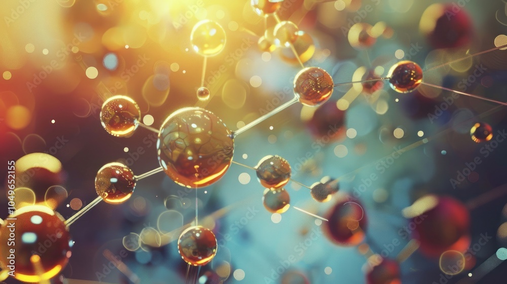 3d illustration of molecule model with science Background, AI generated image 3d illustration of molecule model with science Background, AI generated image
