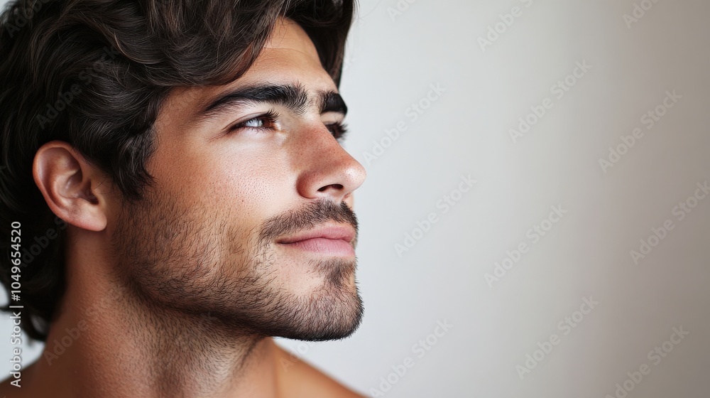 Obraz premium A man displays his striking transformation after hair removal. The difference highlights enhanced facial features and a fresh look, emphasizing the impact of grooming