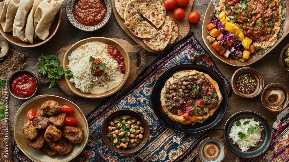 Vibrant Middle Eastern Cuisine with Creative Plating