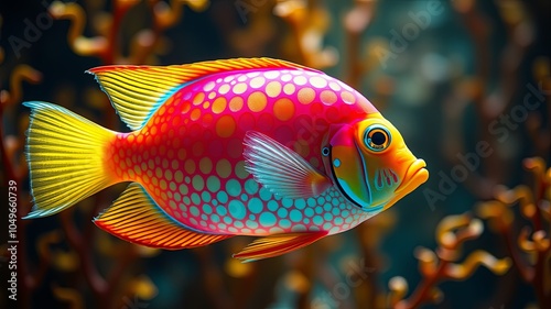 Vibrant Tropical Fish Swimming in Coral Reef