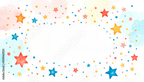Colorful starry background with clouds and copy space for text
