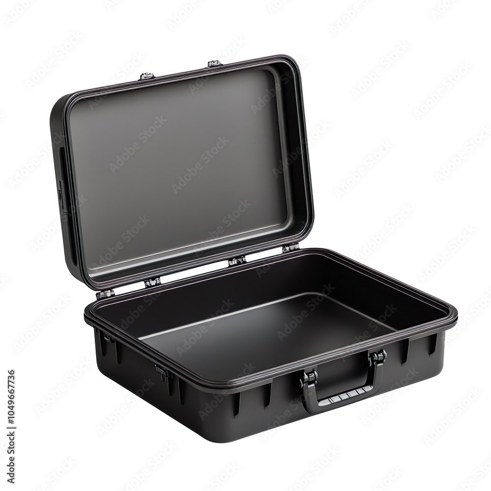 Open black case isolated on transparent background Open black case isolated on transparent background