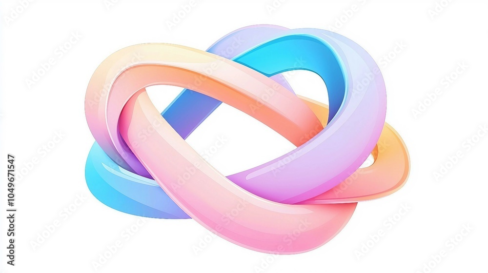 Innovative 3D Abstract Design with Soft Color Blending for Digital Creativity Innovative 3D Abstract Design with Soft Color Blending for Digital Creativity
