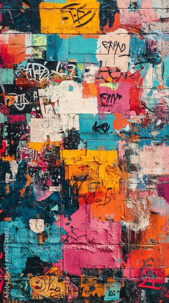 Naklejka premium Old graffiti background