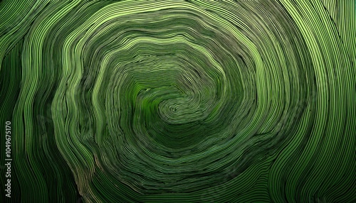 Intricate Green Topographic Pattern Background with Organic, Wavy Contour Lines Emulating Landscape Elevation Maps for Nature-Themed Visualizations, Eco Design Projects, and Environmental Graphics photo