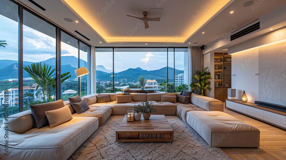 A modern apartment living room A modern apartment living room