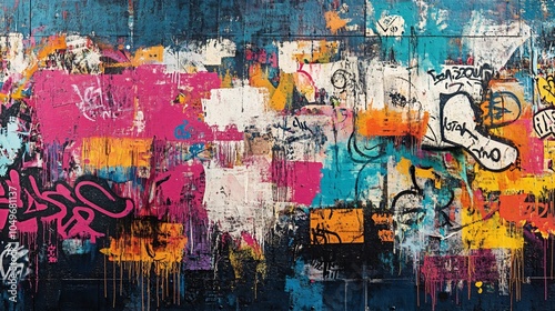 Wallpaper Mural old wall with graffiti Torontodigital.ca