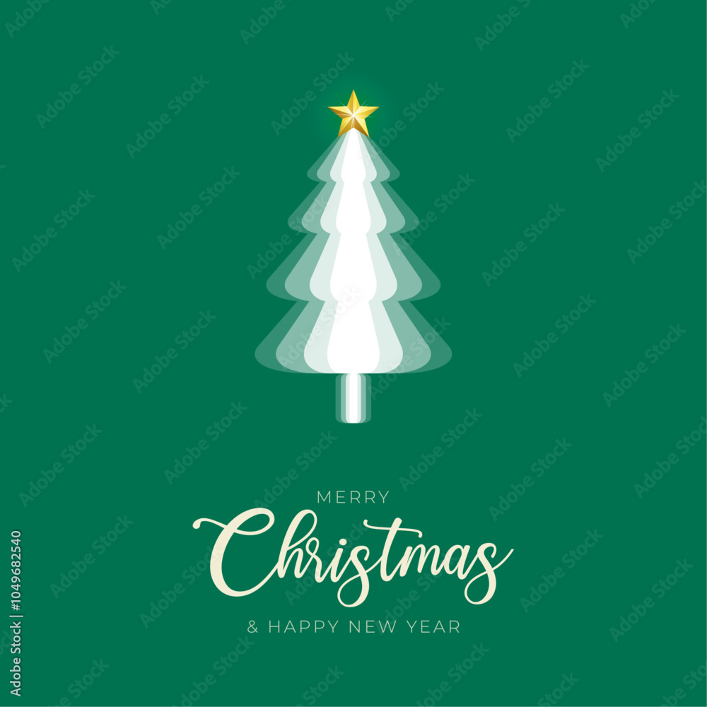 Merry Christmas Post and Greeting Card. Minimal and Modern Christmas Banner Design and Happy New Year Text Vector Illustration Merry Christmas Post and Greeting Card. Minimal and Modern Christmas Banner Design and Happy New Year Text Vector Illustration
