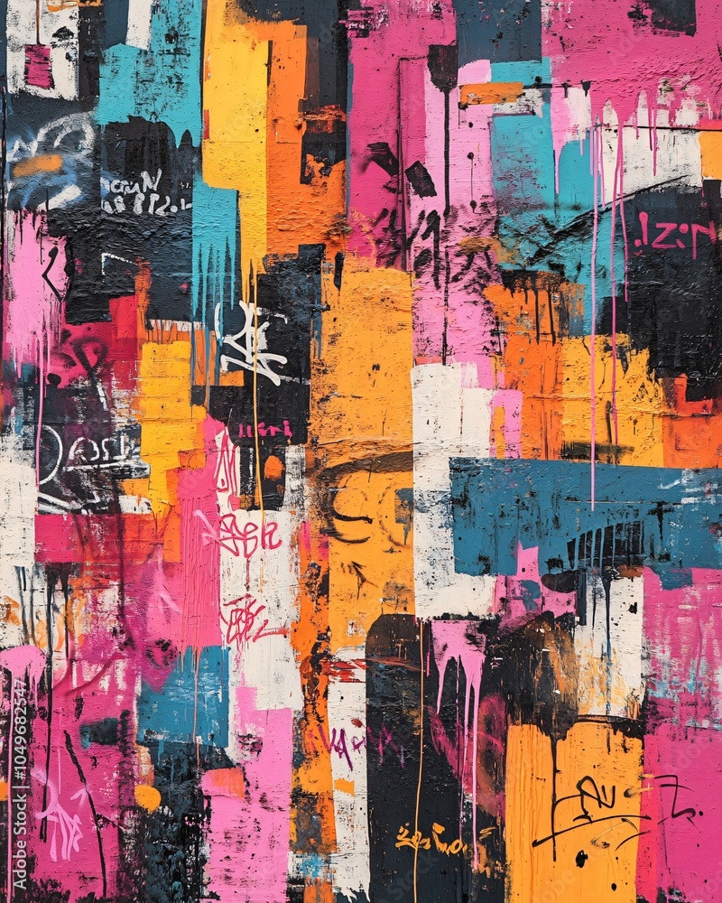 Fototapeta premium colorful graffiti on old wall