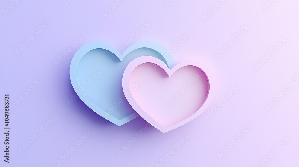Pastel Heart Shapes on Lavender Background Pastel Heart Shapes on Lavender Background