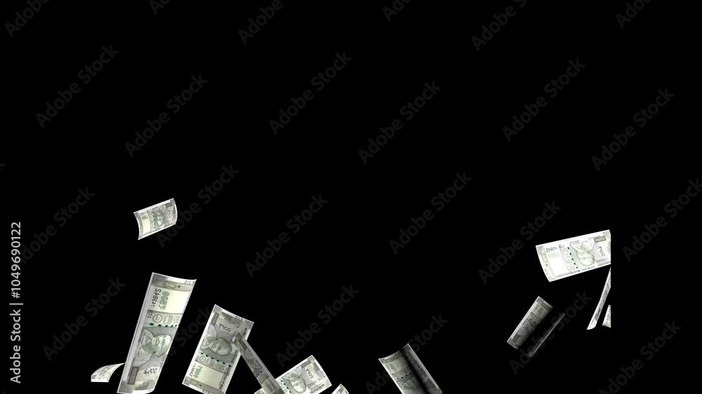500 Indian rupee notes flying in different angles and orientations isolated on black background 500 Indian rupee notes flying in different angles and orientations isolated on black background