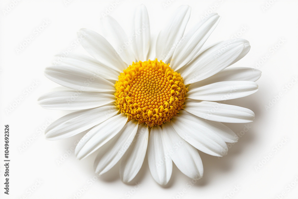 Obraz premium Daisy Isolated On White: White Daisy Flower Isolated On White Background, Daisy Blossom 