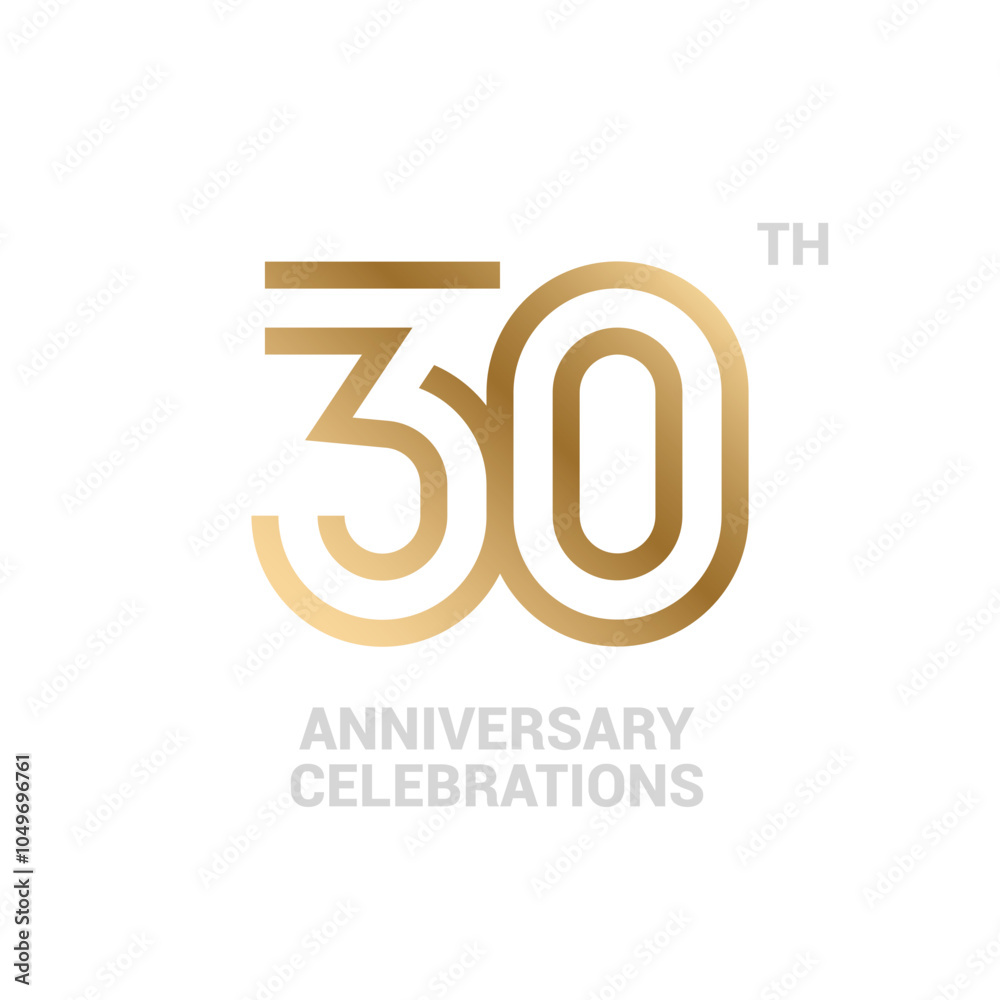 Obraz premium 30 years anniversary logo design on white background for celebration event. 30th celebration emblem.