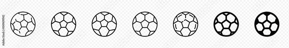 Fototapeta premium Football ball vector icon set. Soccer balls icons. soccer ball icons, football or soccer ball icon set in different styles