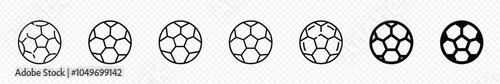 Football ball vector icon set. Soccer balls icons. soccer ball icons, football or soccer ball icon set in different styles