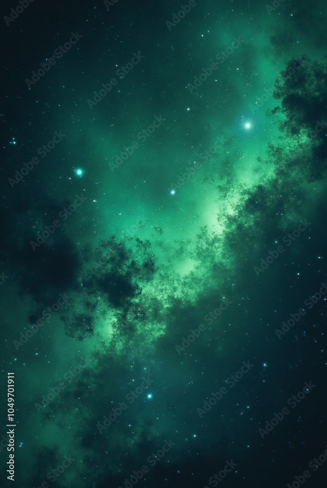 Obraz premium Colorful dark green constellation.