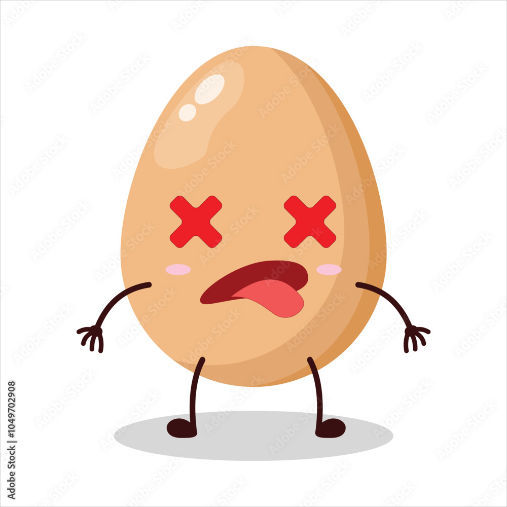 cute fainted expression of chicken egg character cute fainted expression of chicken egg character