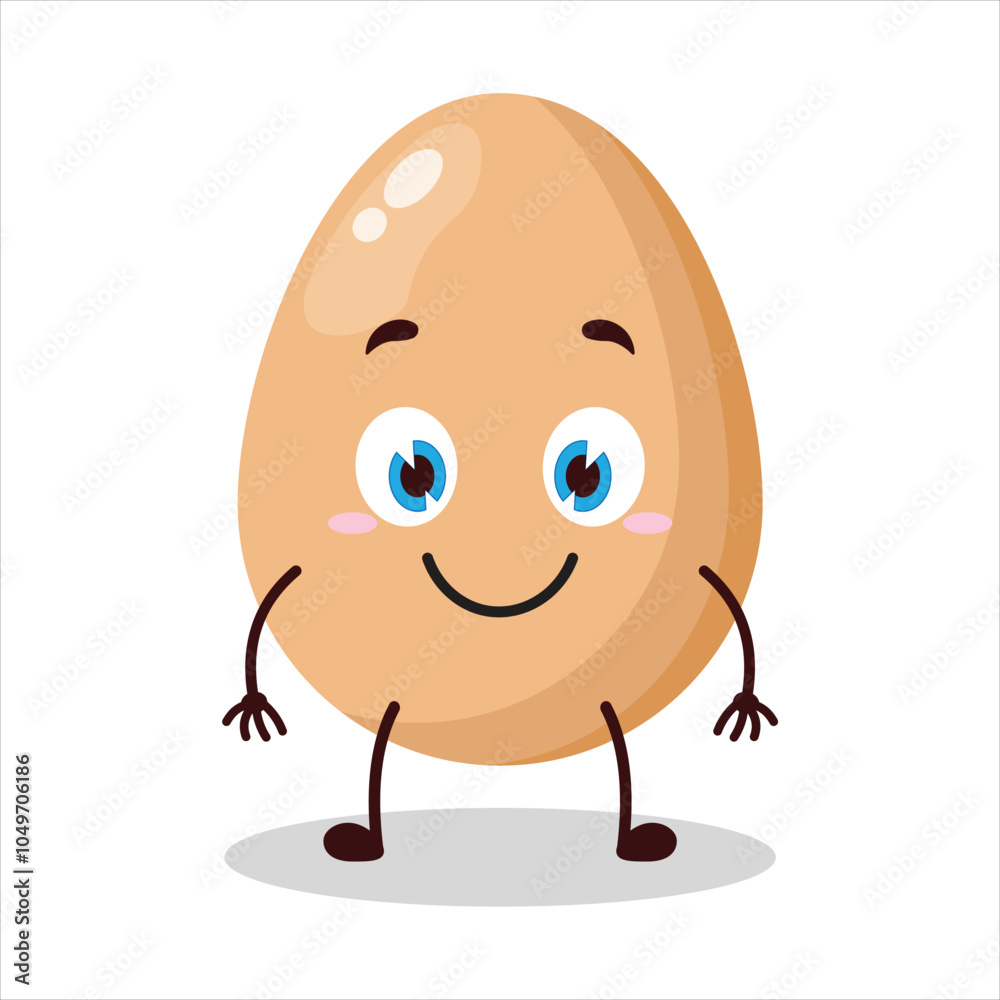 Obraz premium cute smile expression of chicken egg character