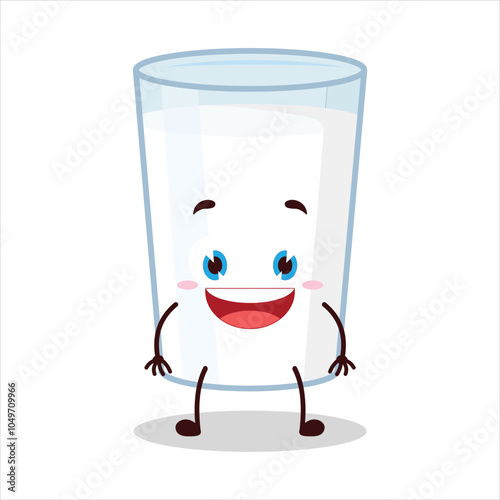 cute happy expression of milk character