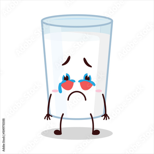 cute cry expression of milk character