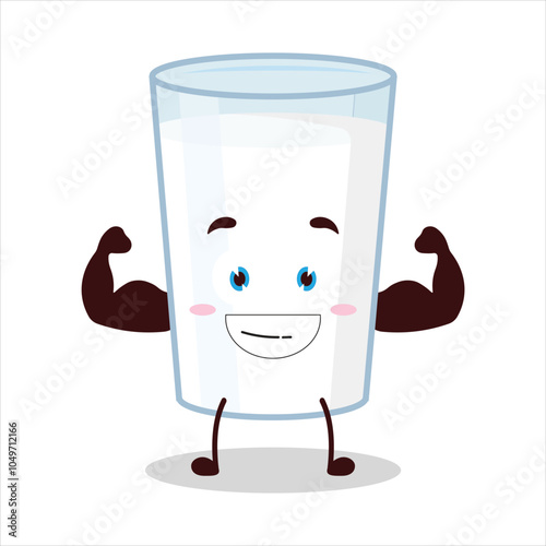 cute masculine healthy athlete expression of milk character