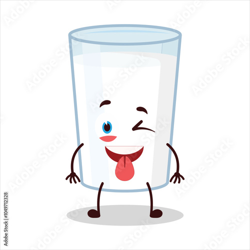 cute teased expression of milk character