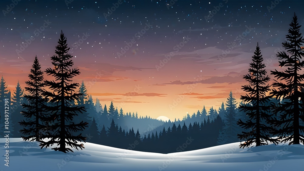 Vector Joy: The Beauty of Winter Forests Background Vector Joy: The Beauty of Winter Forests Background