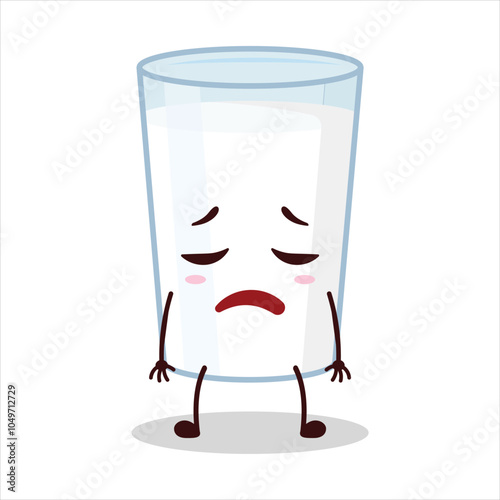 cute tired expression of milk character